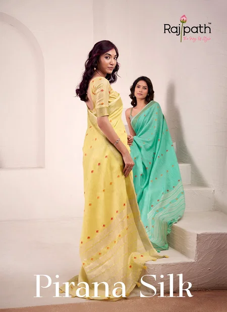 Pirana Silk By Rajpath Linen Silk Fancy Surat Saree Wholesale Market
